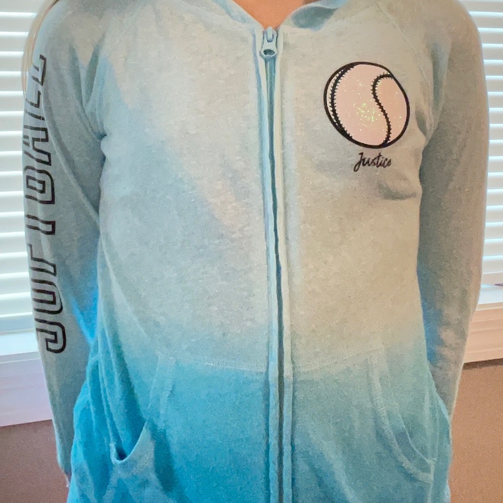 Light blue justice softball hoodie